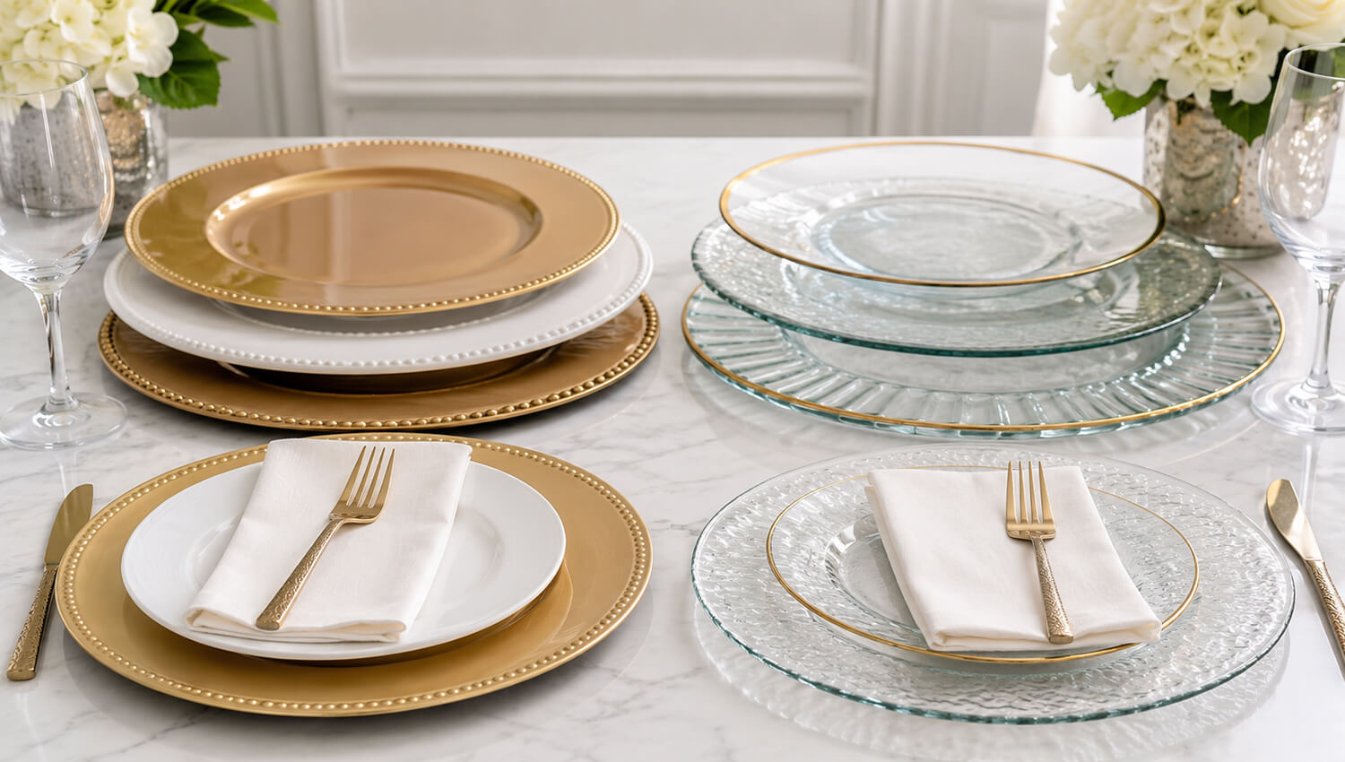 Plastic vs Glass Charger Plates - 2