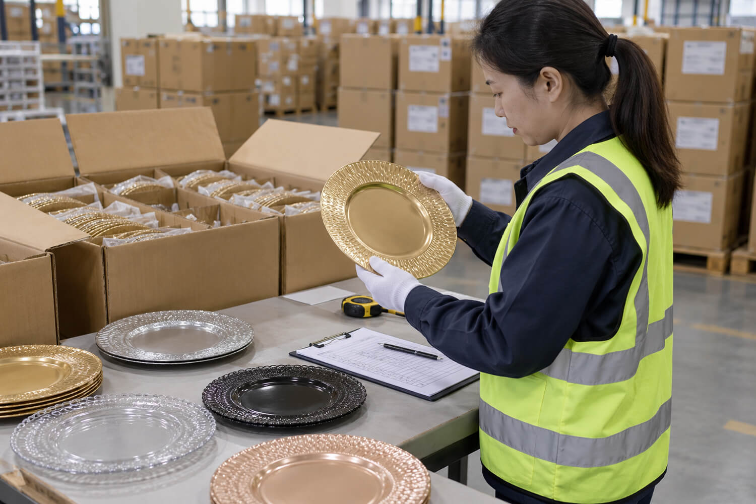 Plastic Charger Plate Quality Inspection